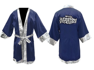 Kanong Custom Boxing Fight Robe : Navy-Silver